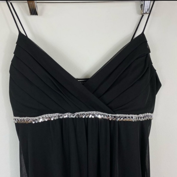 MARIPOSA Black and Silver Thin-Strap Midi Dress - Picture 3 of 10